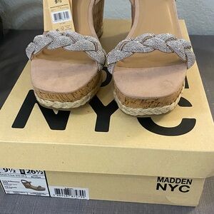 Madden NYC Women's Tan Wedge Sandals